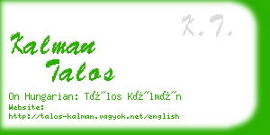 kalman talos business card